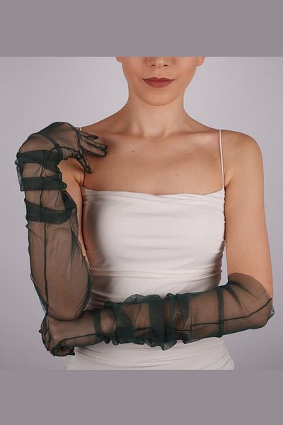 Hobigram Emerald Green Long Stylish Tulle Gloves Wedding Wedding Party Costume Gloves – Party Gloves, Stylish Design