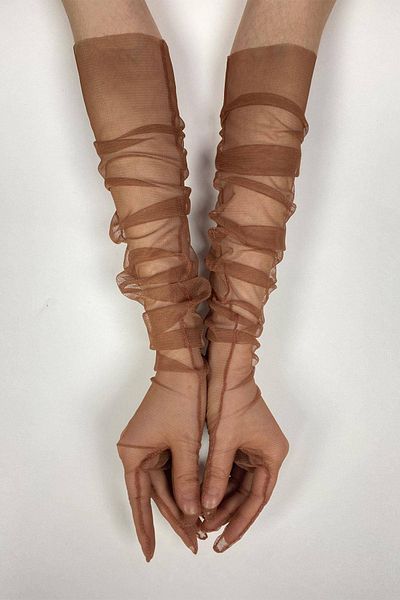 Hobigram 10Pcs Copper Color Long Bridal Gloves Tulle Gloves Party Gloves Party Accessory – Party Gloves