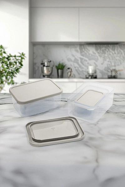 SAVLAR Set of 3 Breakfast - Microwave and Freezer Compatible Storage Containers 1X375Ml 1X900Ml 1X1700Ml