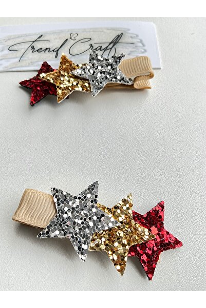 Trend Toka Glitter Sequin Sequin Star 2-Piece Clip Buckle