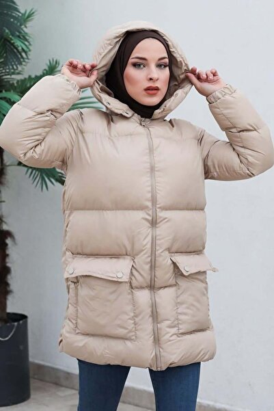 TESETTÜR MÜJDE MERVE Cepli Şişme Mont