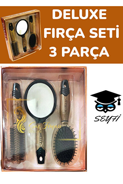 SEYFİKİRTASİYE Deluxe 3 Piece Hair Brush Set - Cr-0642