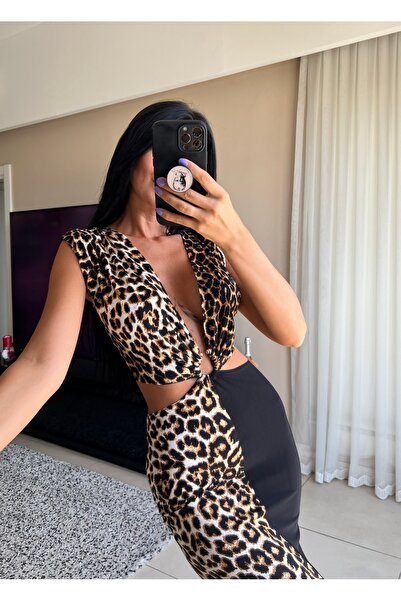 GamzeButik Leopar Elbise
