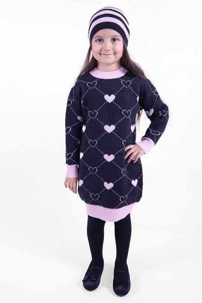 xo kids moda Rochie pentru fete cu decolteu rotund și model cu șosete 3-7 ani - 2316