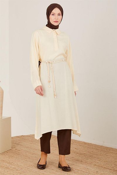 Armine Seashell Detailed Tunic Dress - Moonstone 23Y4504