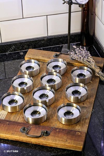 Home Set of 10 Stainless Steel Ashtray with Lid |   8 cm 304 Quality Panties |   Restaurant, Cafe and Hotel