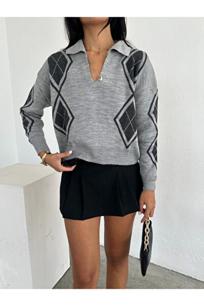 sportiness Пола с поло яка и мотив баклава