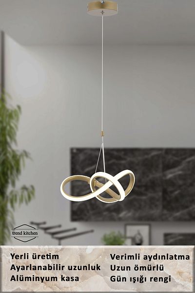 Trend Kitchen Festina Modern Antique Pendant LED Chandelier with White Power LED for Living Room, Kitchen, Room, Hall Lighting