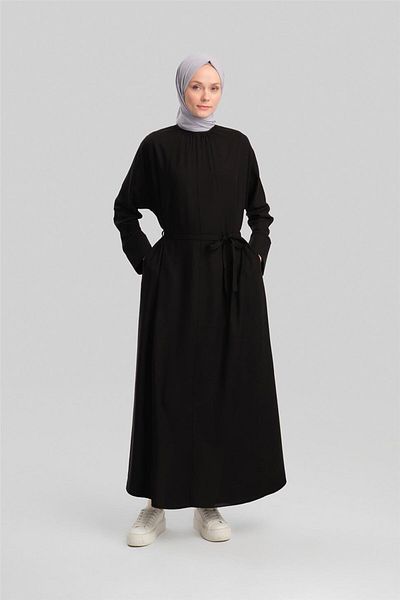 Armine Rochie întreagă cu mâneci din viscoză neagră - 24Y9821