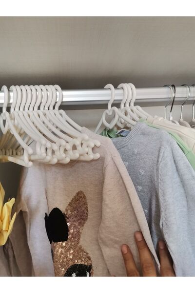 Askıcı 24 White Baby Clothes Hangers