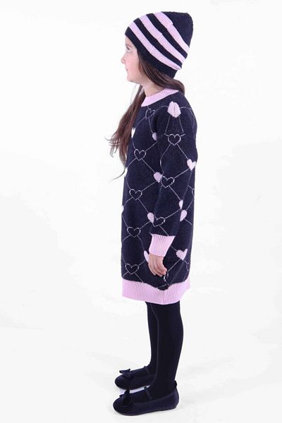 xo kids moda Rochie pentru fete cu decolteu rotund și model cu șosete 3-7 ani - 2316