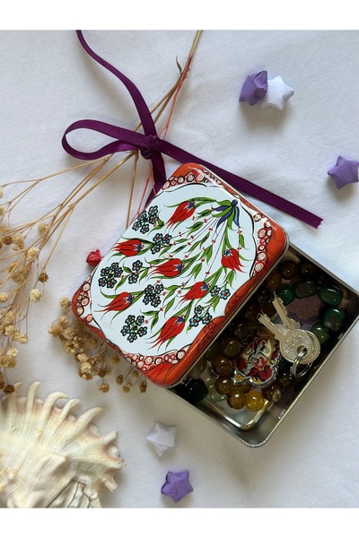 J&M jaco&Me Karanfilli1 Desenli hediyelik metal kutu#sabun kutusu#anahtarlık ...