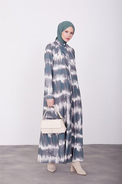 Armine Rochie verde - Detaliu cu nasturi și șnur, Model 23k9720