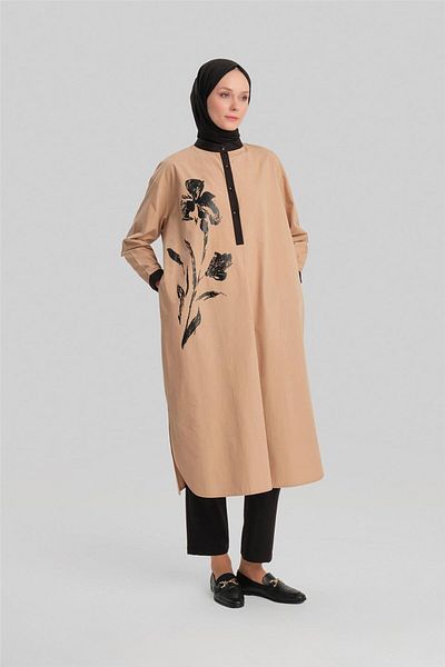Armine Φόρεμα 24yd2508 Model Camel Tunic