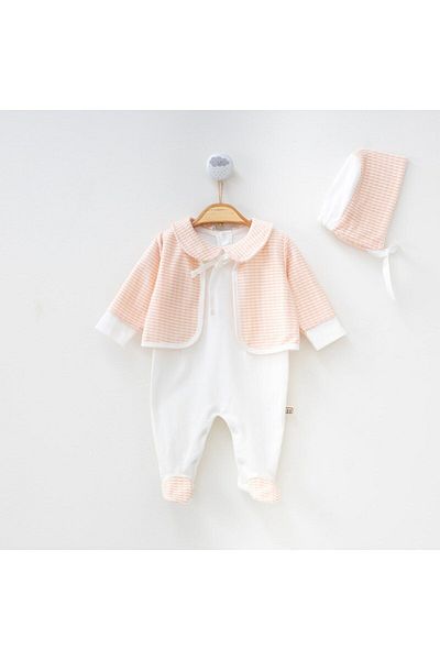 Minimus Newborn Baby Girl Cardigan and Booties Jumpsuit with Snaps at the Bottom Bonnet Newborn Baby 0-6 Months