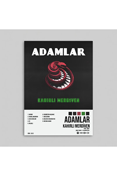 Orendart ADAMLAR - Kahırlı Merdiven Albüm Spotify Çerçevesiz Tasarım Poster
