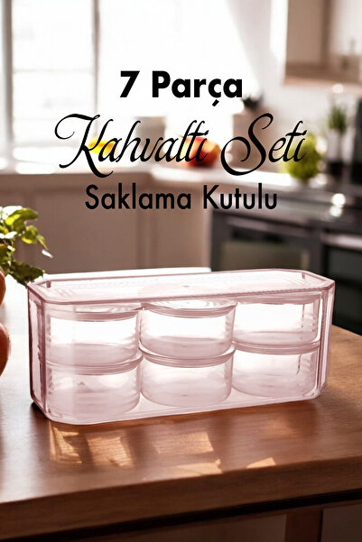 Moreva 7 Parça Saklama Kutulu Kahvaltı Seti Vakum Kapaklı Kahvaltılık Set | K...
