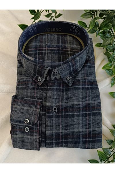 DENİZLİFE Battal Xl-4Xl Dad Single Pocket Classic Cut Thick Lumberjack Winter Shirt