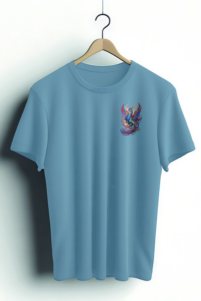 Zestia Μπλουζάκι Unisex, Σχέδιο με ζώα, Τυπωμένο σχέδιο Φοίνικα, Κανονική εφα...