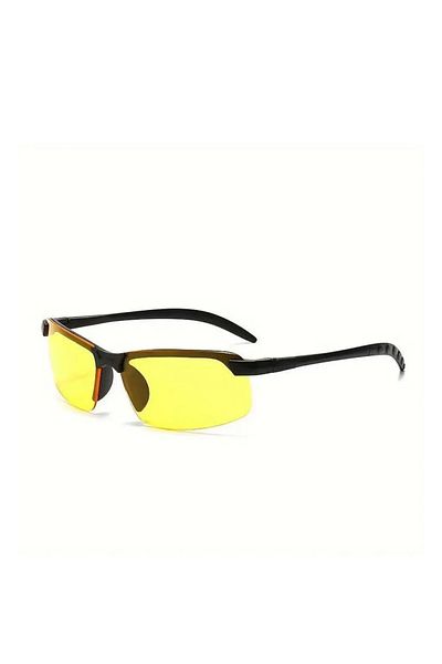 MİNGODAN Nighttime Car Driving Goggles - Yellow Black Glass, Wind Fog Protection, Anti Glare Fashion