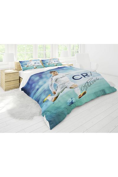 Erays Home Set cuvertură de pilota dublă cu imprimare digitală 3d Cristiano Ronaldo