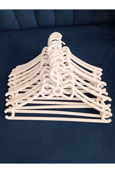 Askıcı 12 White Baby Clothes Hangers