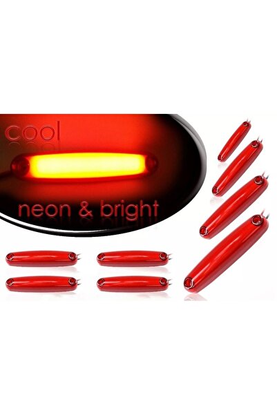 AHMET OTOMOTİV (8 ADET) Neon Parmak Led Lamba Kırmızı 12 v 24 v