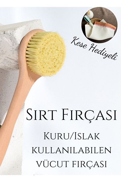 Efsoon Organics Back Brush Wet and Dry Use Exfoliating Effect Removes Dead Skin with Pouch Gift