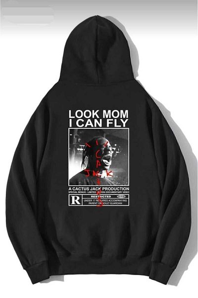 FULL TOLERANCE Унисекс голям суичър с принт на гърба Mom I Can Fly