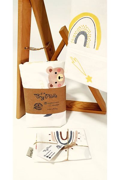 tiny plans Single Elastic Sheet-Pillowcase Set