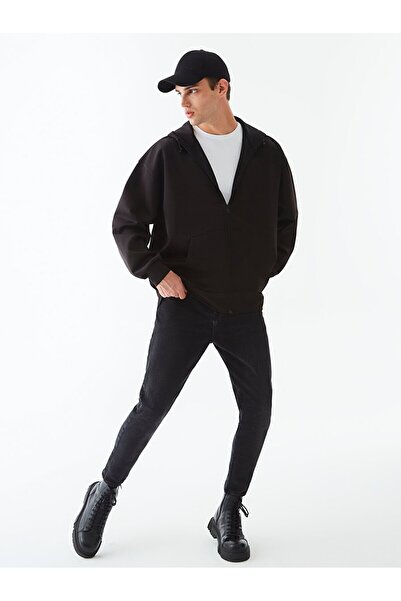 Ltb شعار انغلق مقنعين البلوز الأسود