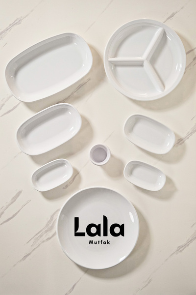 Lala Mutfak Gözde Plate Set (6 People, 36 Pieces - Fashionable and Durable Breakfast Set)
