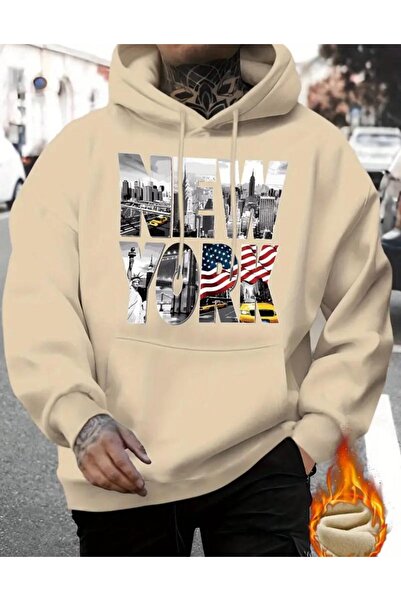 caddekombin Hanorac cu buzunar cu glugă, cu 2 fire, model New York City Legend