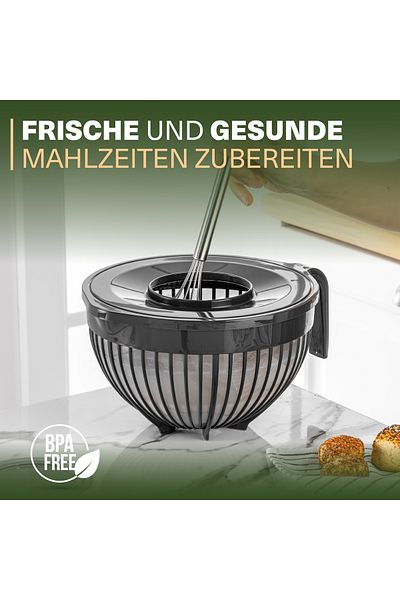 Viwares Linea Mixer mit Deckel – Anthrazit – (3 Liter) Stilvoller und vielseitiger Küchenhelfer