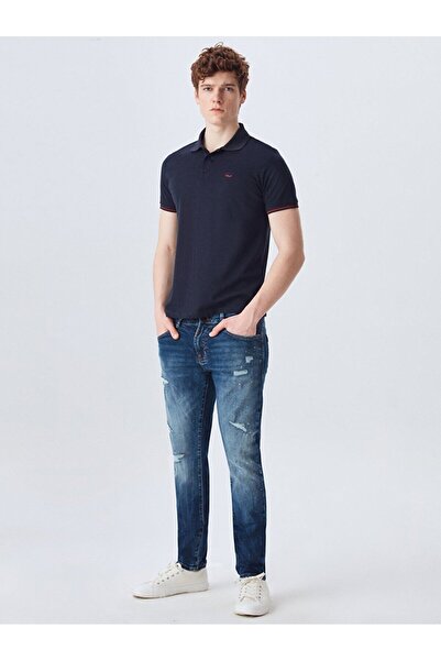 Ltb تي شيرت بياقة بولو باللون الكحلي