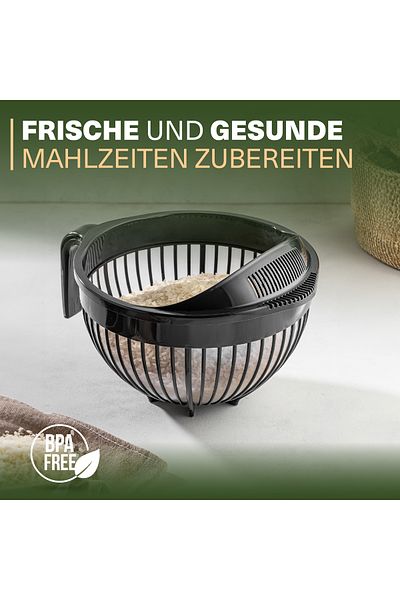 Viwares Linea Messieb – Praktisches Sieb mit Griff in Anthrazit (3 Liter)