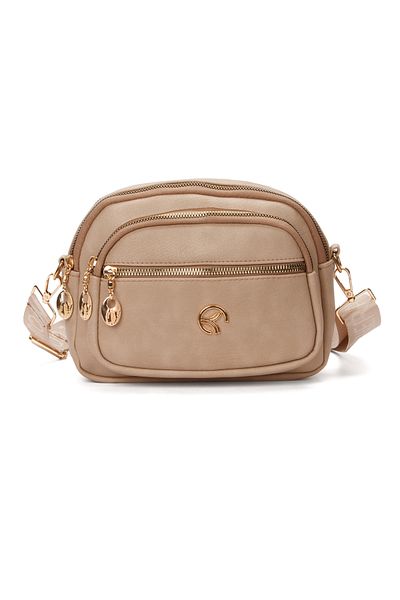 Adelina Bags Geantă de umăr Daily Mink și Burgundy cu curele încrucișate pentru femei, 2 buc