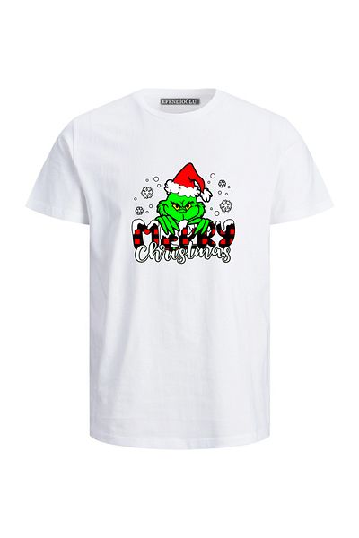 Efendioğlu Design Tricou din bumbac pentru copii cu imprimeu Grinchmas de Crăciun Fericit