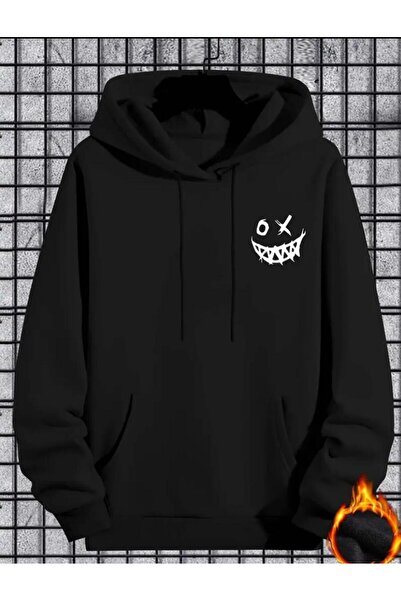 caddekombin Pirate Face 2 Thread Raster Hooded Pocket Sweatshirt