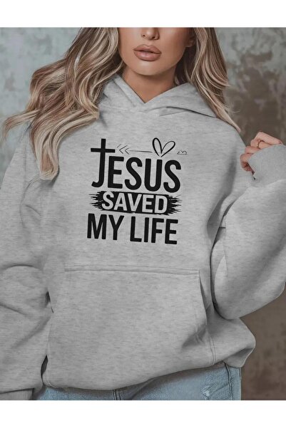 caddekombin Jesus Saved М'яка 2-ниткова кофта з капюшоном і кишенями