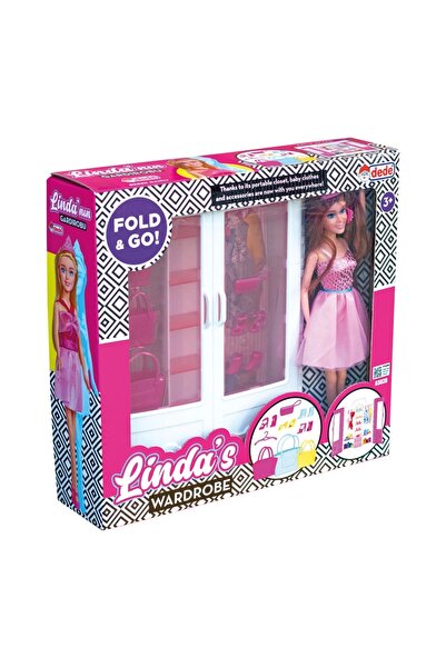 Doğan Oyuncak Dünyası Linda'nın Bebekli Gardırobu - Linda Dolap - Bebek Giysi Dolabı - Linda Gardırop - Gardrop