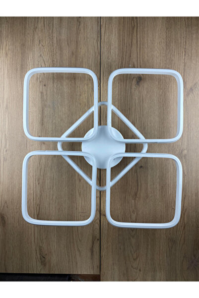 Zeya Lighting Yüksek Aydınlatmalı Kare Beyaz Tavan Plafonyer Led avize, 3 Renk Aydınlatma