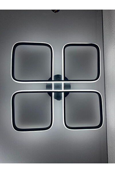 Zeya Lighting Yüksek Aydınlatmalı Kare Siyah Tavan Plafonyer Led avize, 3 Renk Aydınlatma