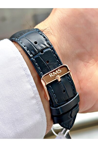 Romanson Özel Tasarım Deri Kordon Çelik Kasa Erkek Kol Saati 1329.04