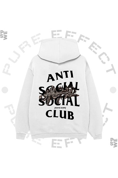 PURE EFFECT ANTI SOCIAL SOCIAL CLUB UTOPIA - Φούτερ με κουκούλα Unisex με 3 νήματα