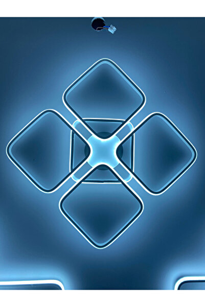 Zeya Lighting Yüksek Aydınlatmalı Kare Siyah Tavan Plafonyer Led avize, 3 Renk Aydınlatma