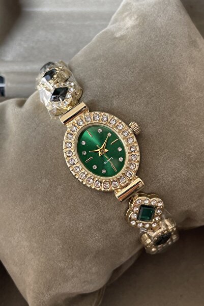 Leerybee Özel Kutulu Oval Kadın Kol Saati Taşlı Metal Kordonlu Yılbaşı Doğum ...