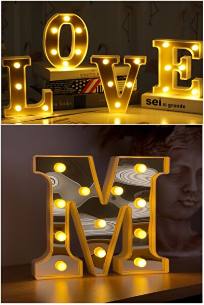 BİDOLUMUTLULUK Dekoratif Led Işıklı 3d  Harf Büyük Boy (22 CM) Organizasyon Doğum Günü Kutlama Parti Eğlence