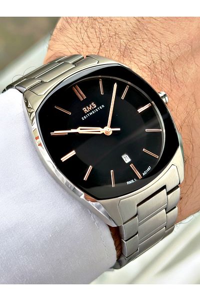 Romanson Custom Design Cornered Dial Steel Band Steel Case Men's Wrist Watch 1487.01