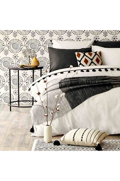 Egsen Bella Maison 100% Cotton Tanora Σετ Παπλωματοθήκη Μονή Λευκή 135x200 εκ.